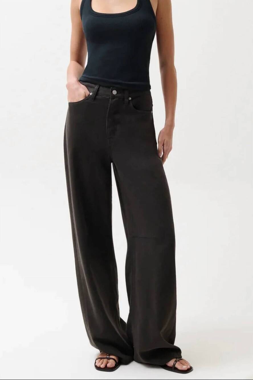 NEW PISTOLA sydney high rise linen bowed wide pants in bristol black